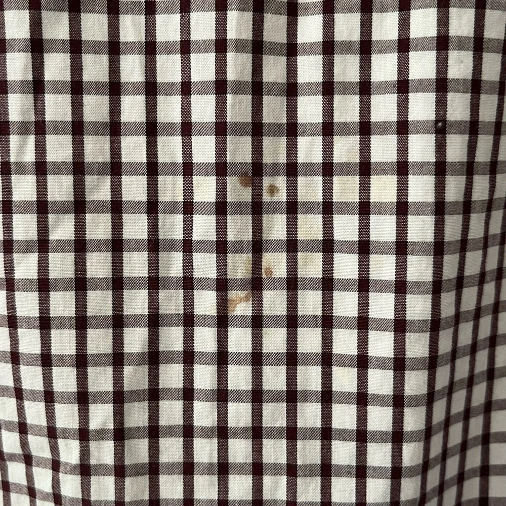 J. Crew Men's White and Brown Plaid Shirt